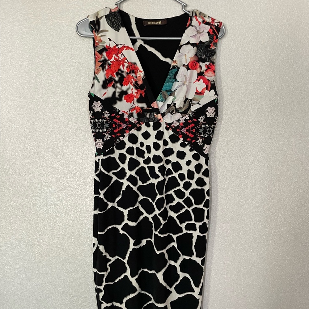 Roberto Cavalli Size 44 (M) Floral Cocktail Dress